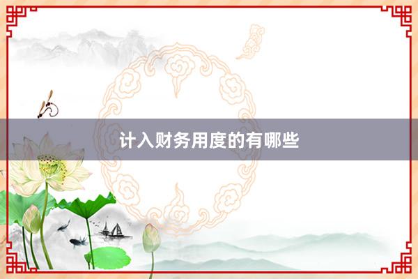 计入财务用度的有哪些