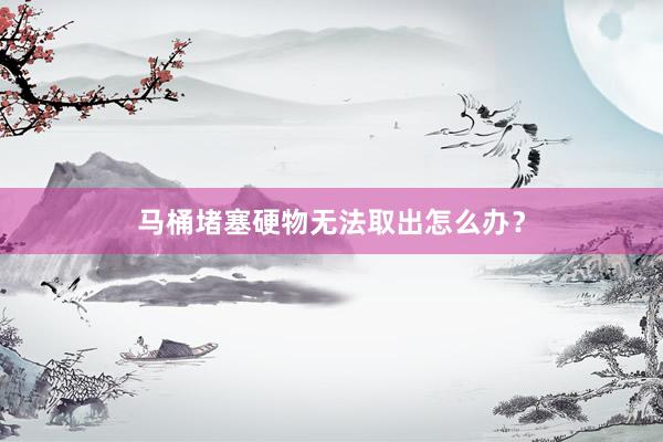 马桶堵塞硬物无法取出怎么办？