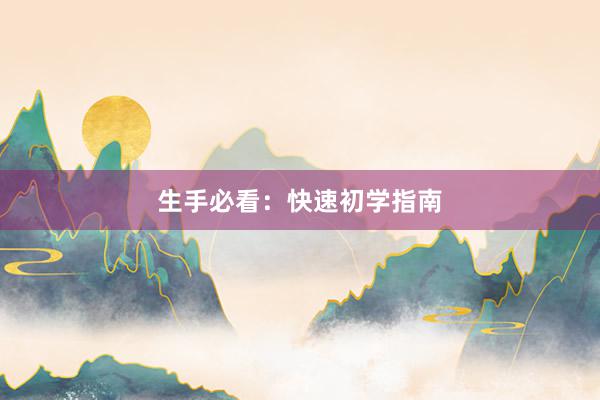 生手必看：快速初学指南